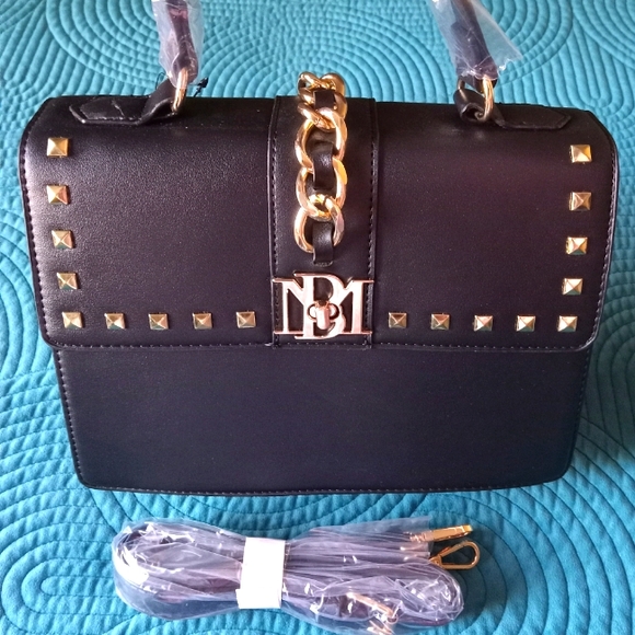 Badgley Mischka Studded Crossbody Handbag Gold Tone Accents NWT - Picture 2 of 8